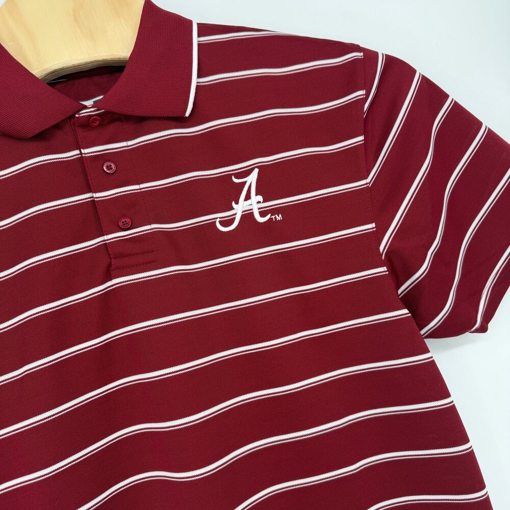 Alabama Crimson Tide J. America Athletic Polo Shirt Mens Medium Maroon White